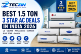 Best 1.5 Ton 3 Star AC Deals in India 2026: LG, Voltas, Panasonic, Carrier, Blue Star & Daikin